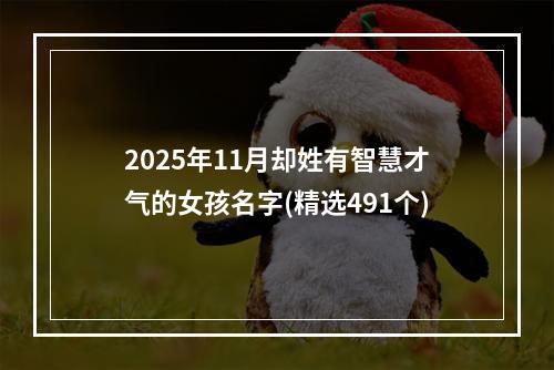 2025年11月却姓有智慧才气的女孩名字(精选491个)