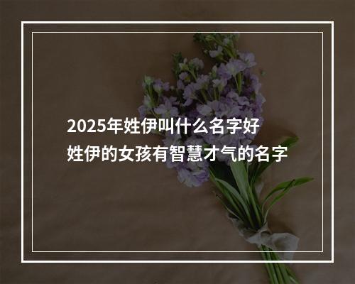 2025年姓伊叫什么名字好 姓伊的女孩有智慧才气的名字
