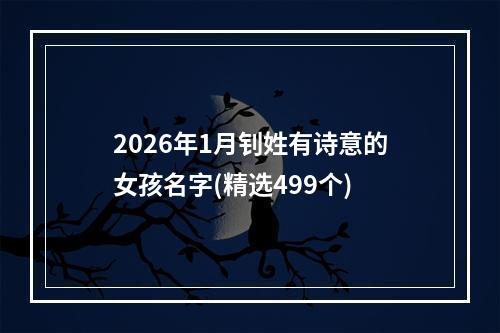 2026年1月钊姓有诗意的女孩名字(精选499个)