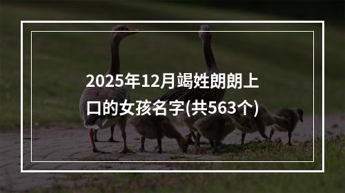 2025年12月竭姓朗朗上口的女孩名字(共563个)