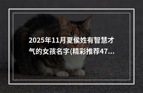 2025年11月夏侯姓有智慧才气的女孩名字(精彩推荐475个)