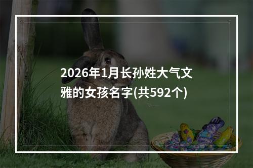 2026年1月长孙姓大气文雅的女孩名字(共592个)