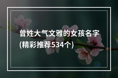 曾姓大气文雅的女孩名字(精彩推荐534个)