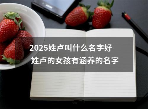 2025姓卢叫什么名字好 姓卢的女孩有涵养的名字