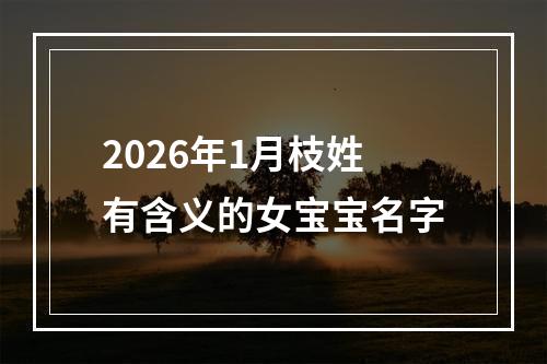 2026年1月枝姓有含义的女宝宝名字