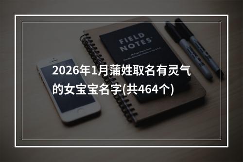 2026年1月蒲姓取名有灵气的女宝宝名字(共464个)