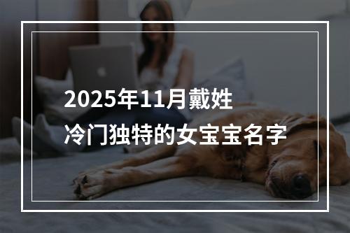 2025年11月戴姓冷门独特的女宝宝名字