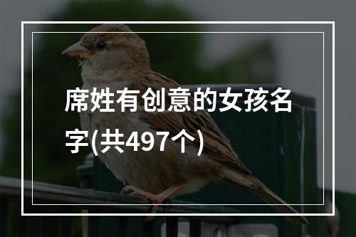 席姓有创意的女孩名字(共497个)