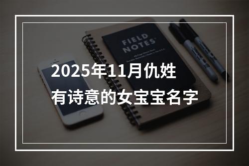 2025年11月仇姓有诗意的女宝宝名字
