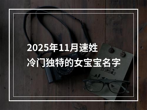 2025年11月速姓冷门独特的女宝宝名字