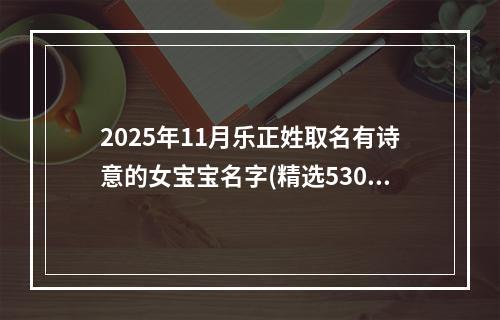 2025年11月乐正姓取名有诗意的女宝宝名字(精选530个)