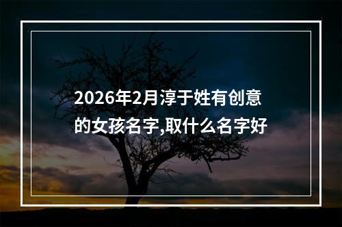 2026年2月淳于姓有创意的女孩名字,取什么名字好