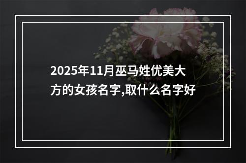 2025年11月巫马姓优美大方的女孩名字,取什么名字好