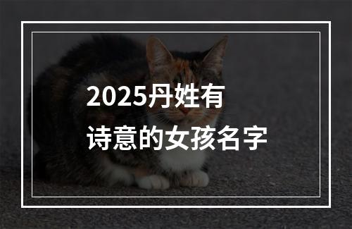2025丹姓有诗意的女孩名字