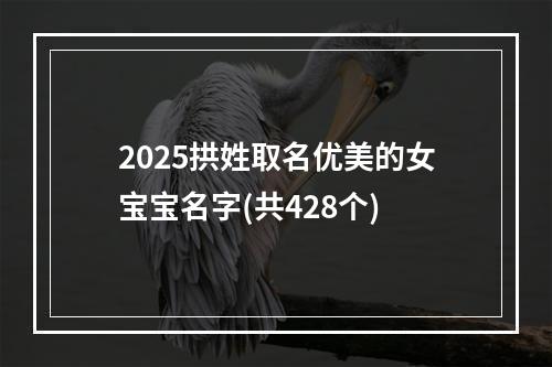 2025拱姓取名优美的女宝宝名字(共428个)