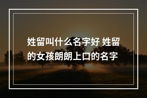 姓留叫什么名字好 姓留的女孩朗朗上口的名字
