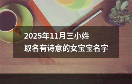 2025年11月三小姓取名有诗意的女宝宝名字