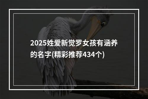 2025姓爱新觉罗女孩有涵养的名字(精彩推荐434个)
