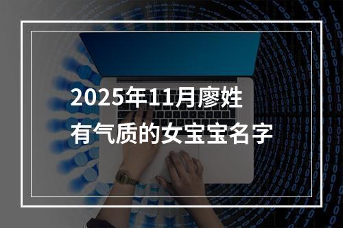 2025年11月廖姓有气质的女宝宝名字