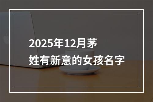 2025年12月茅姓有新意的女孩名字