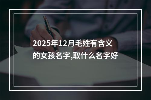 2025年12月毛姓有含义的女孩名字,取什么名字好