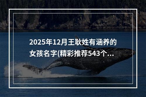 2025年12月王耿姓有涵养的女孩名字(精彩推荐543个)