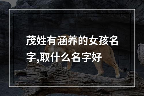 茂姓有涵养的女孩名字,取什么名字好