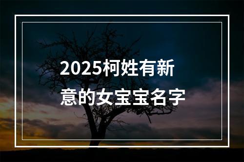 2025柯姓有新意的女宝宝名字