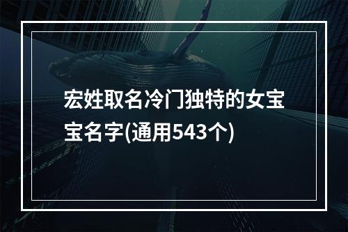 宏姓取名冷门独特的女宝宝名字(通用543个)