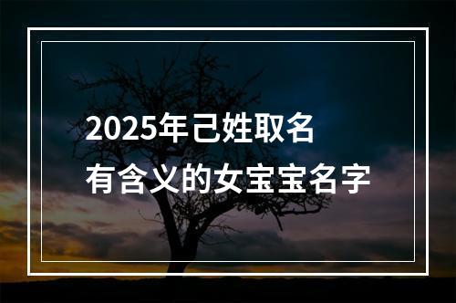 2025年己姓取名有含义的女宝宝名字