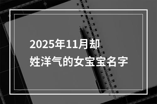 2025年11月却姓洋气的女宝宝名字