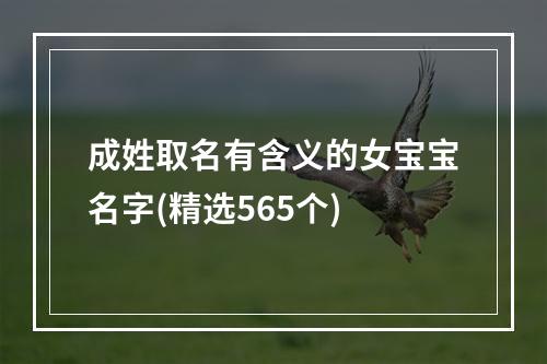 成姓取名有含义的女宝宝名字(精选565个)