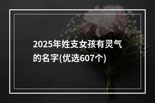 2025年姓支女孩有灵气的名字(优选607个)