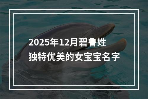 2025年12月碧鲁姓独特优美的女宝宝名字