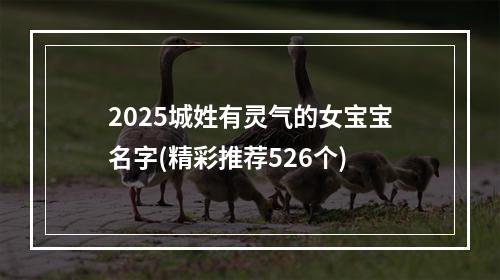 2025城姓有灵气的女宝宝名字(精彩推荐526个)