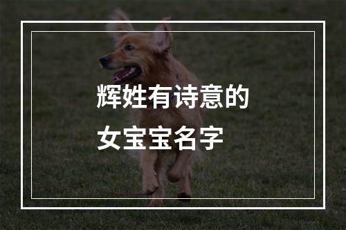 辉姓有诗意的女宝宝名字