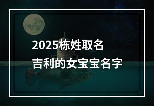 2025栋姓取名吉利的女宝宝名字