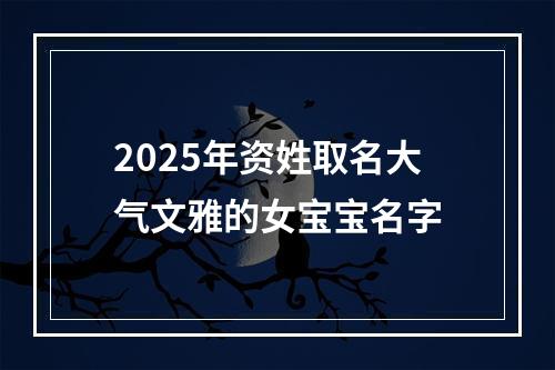 2025年资姓取名大气文雅的女宝宝名字