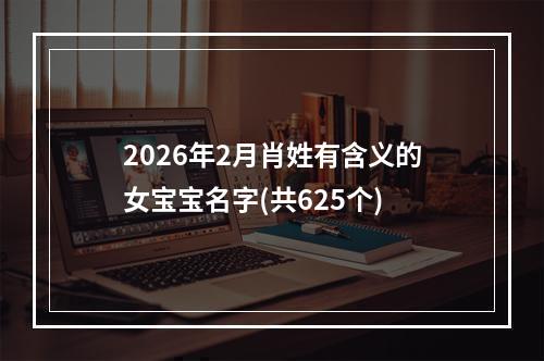 2026年2月肖姓有含义的女宝宝名字(共625个)