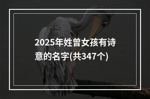 2025年姓曾女孩有诗意的名字(共347个)