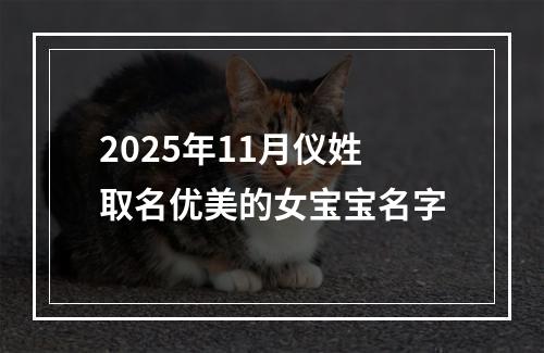 2025年11月仪姓取名优美的女宝宝名字
