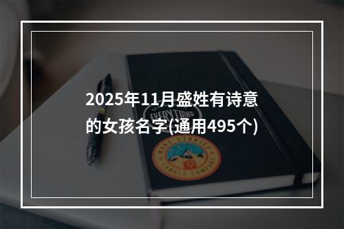 2025年11月盛姓有诗意的女孩名字(通用495个)