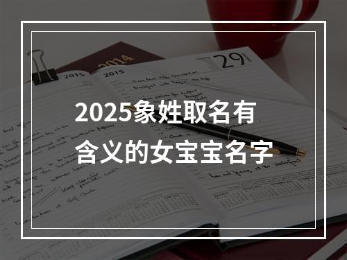 2025象姓取名有含义的女宝宝名字