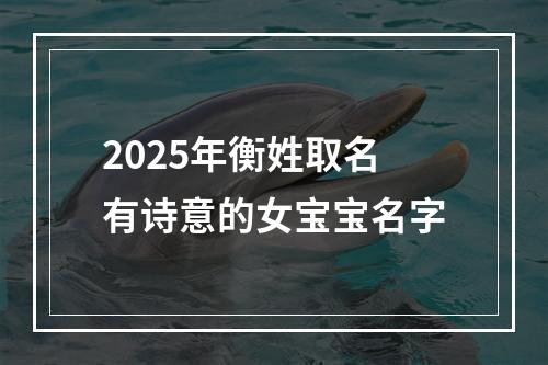 2025年衡姓取名有诗意的女宝宝名字