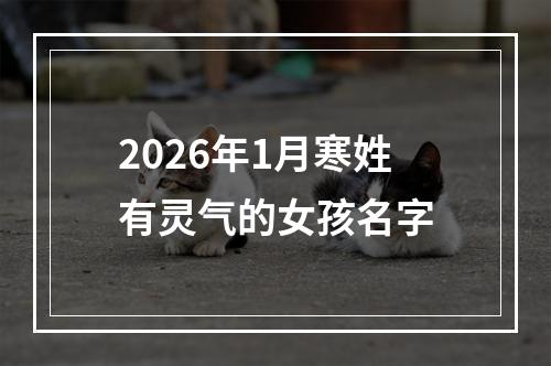 2026年1月寒姓有灵气的女孩名字