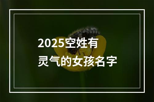 2025空姓有灵气的女孩名字