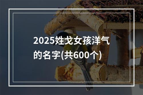 2025姓戈女孩洋气的名字(共600个)