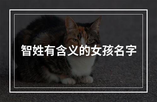 智姓有含义的女孩名字