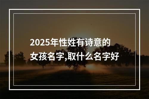2025年性姓有诗意的女孩名字,取什么名字好