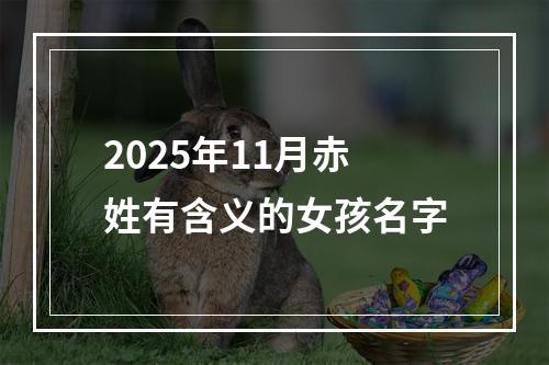 2025年11月赤姓有含义的女孩名字